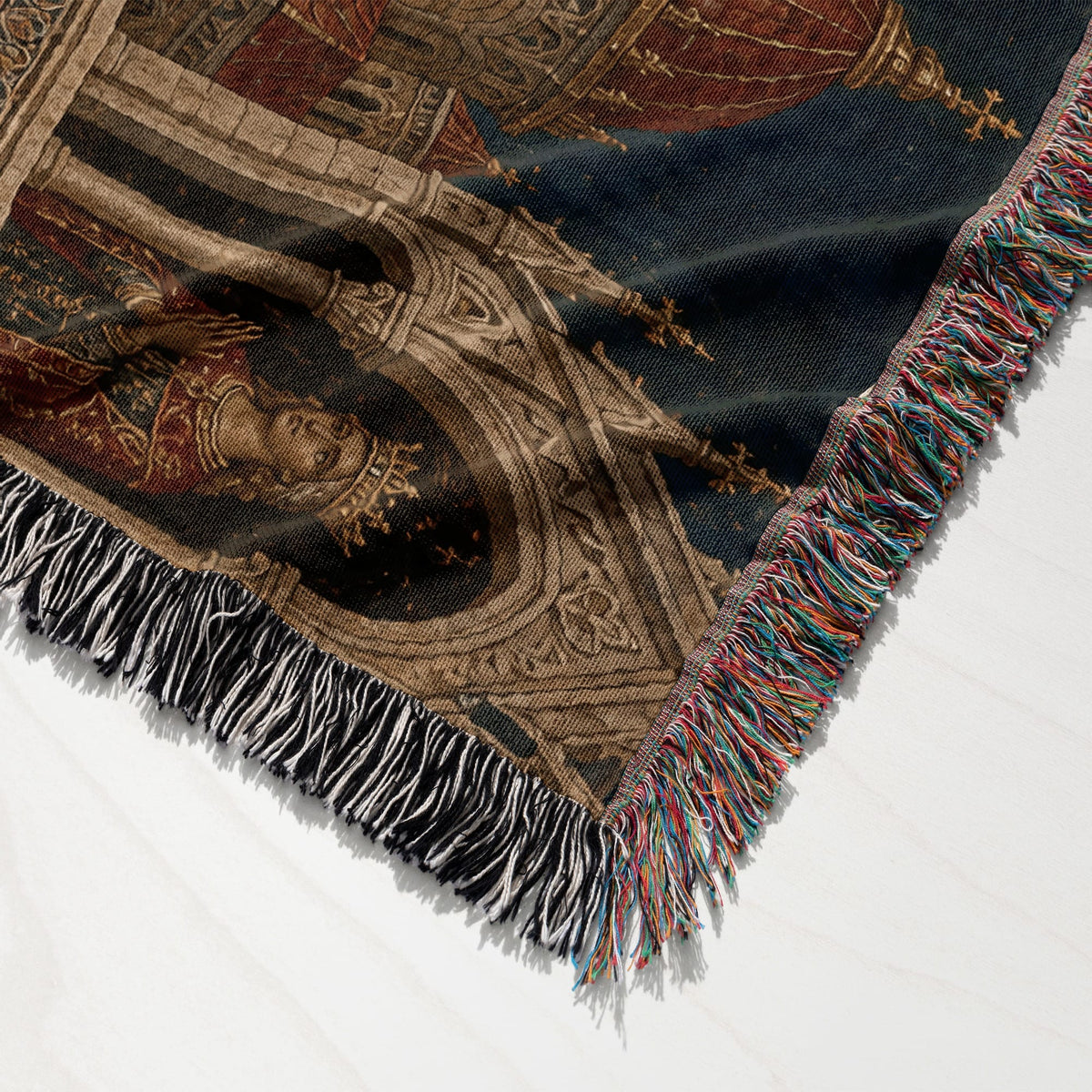 CalmNestStyle Saint George Orthodox Icon jacquard woven blanket