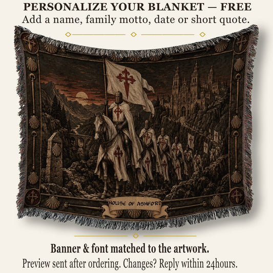 MyDesigns Knights Riding to the Cathedral jacquard woven blanket