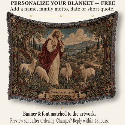 CalmNestStyle The Good Shepherd jacquard woven blanket