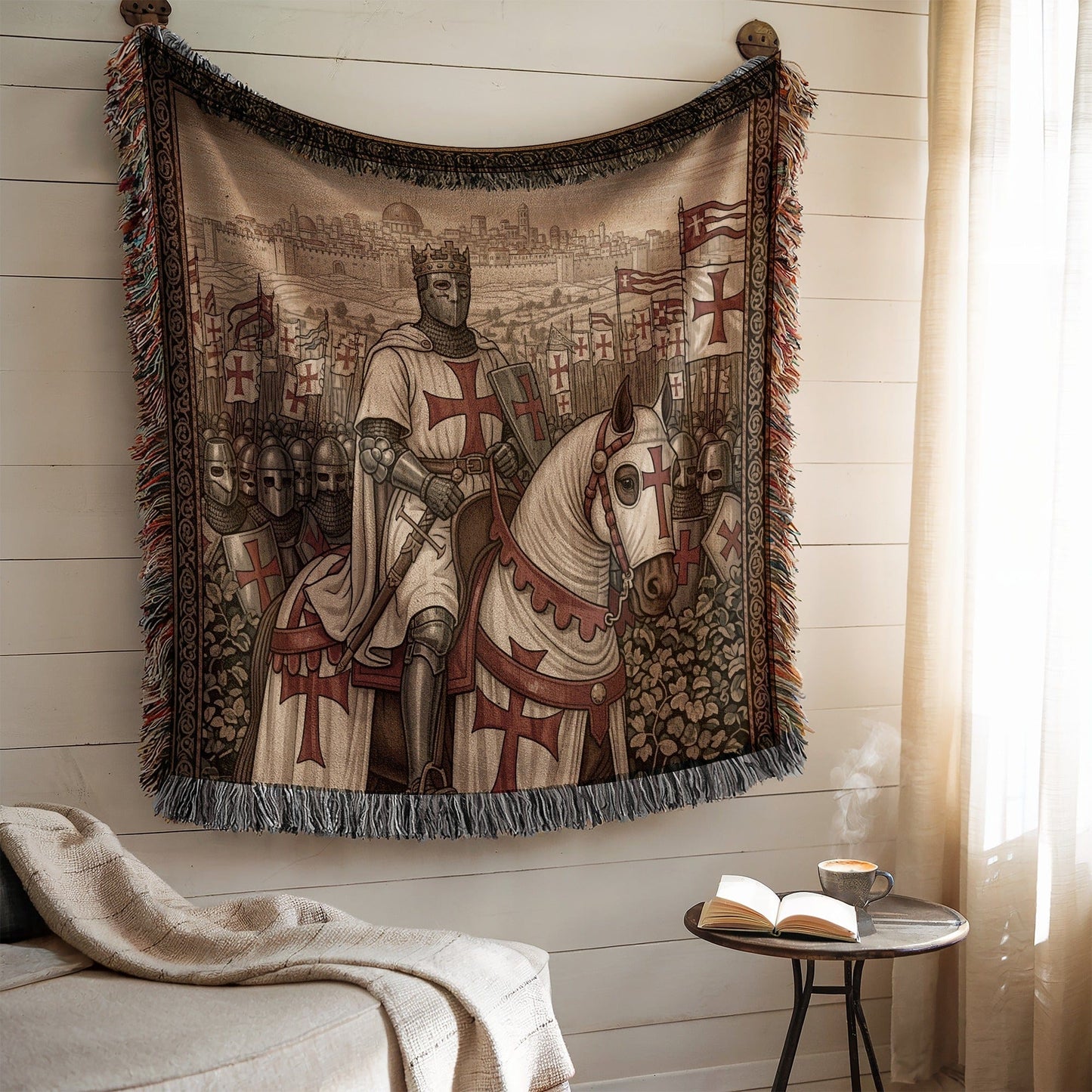 Medieval Knight and Horse Wall Tapestry Decor