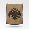 Double Headed Eagle Crown Sword Orb Design Woven Blanket