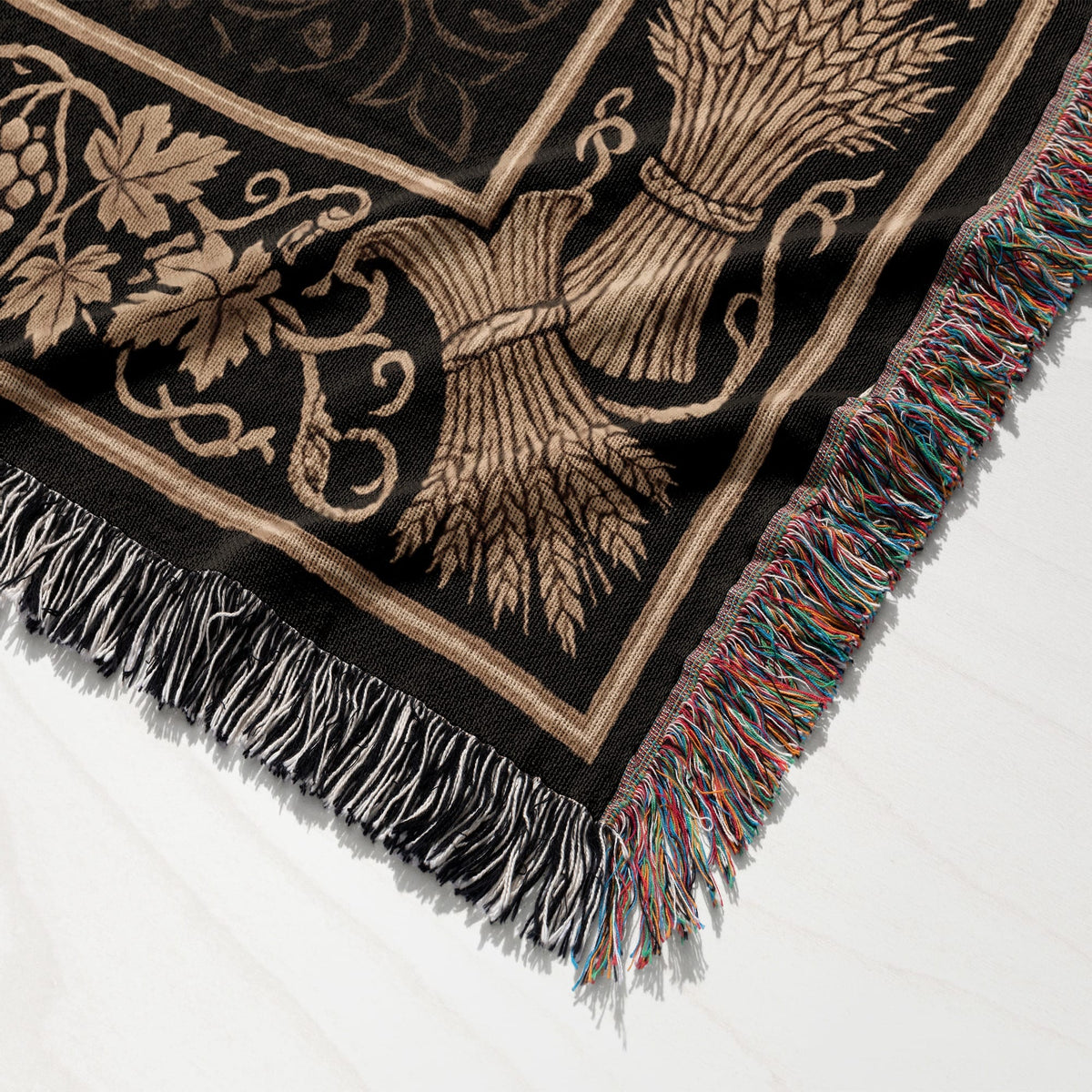 CalmNestStyle Divine Grace Ornate Lamb Woven Blanket jacquard woven blanket