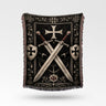 Templar Crossed Swords Shields Crosses Art Templar Woven Blanket