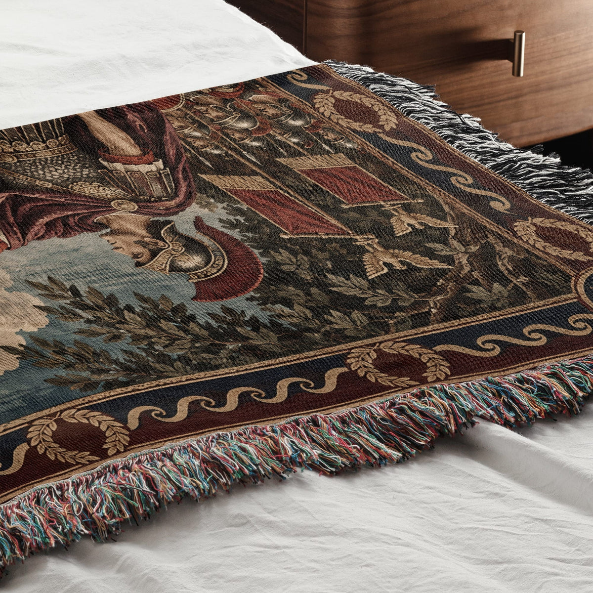 CalmNestStyle Constantine Vision of the Cross jacquard woven blanket