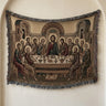 Warm Gold Last Supper Horizontal Tapestry - Byzantine Icon