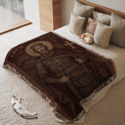 Medieval Design Tapestry with Knight Illustration