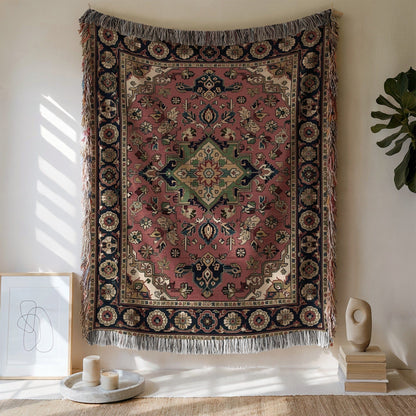 Intricate Floral Tapestry with Geometric Centerpiece