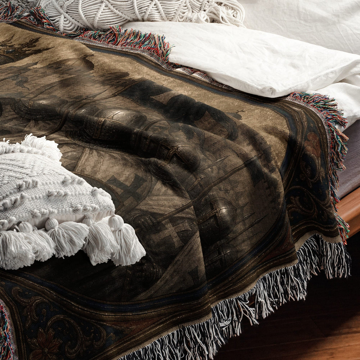 CalmNestStyle Baldwin IV The Crowned King jacquard woven blanket