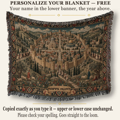 CalmNestStyle Jerusalem on the Hill I Knights and Pilgrims jacquard woven blanket