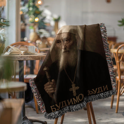 Iconic Religious Figure Woven Throw Blanket