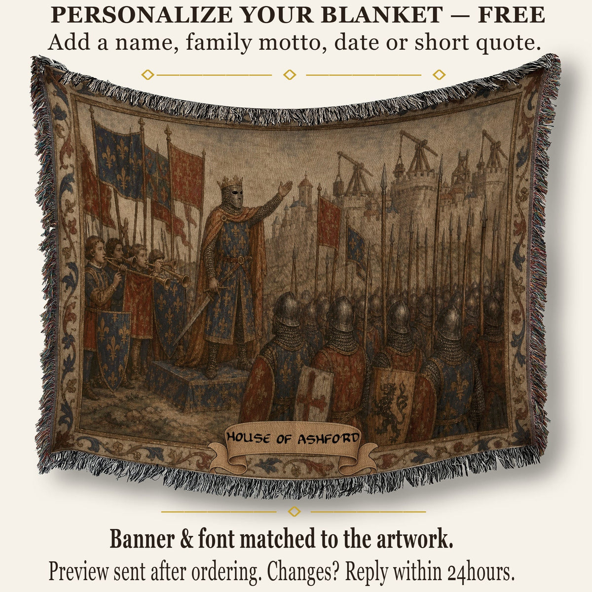 CalmNestStyle Baldwin IV Addresses His Army jacquard woven blanket