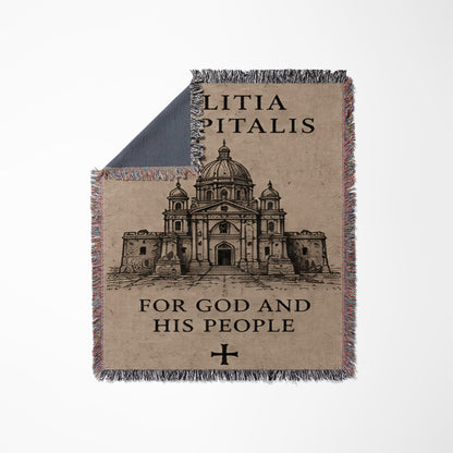 CalmNestStyle Militia Hospitalis For God and His People Woven Blanket jacquard woven blanket