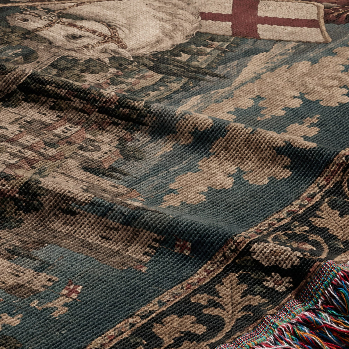 CalmNestStyle Saint George The Red Cross Banner jacquard woven blanket
