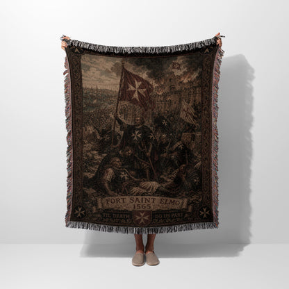 CalmNestStyle Fort Saint Elmo 1565 Hospitaller Woven Blanket jacquard woven blanket