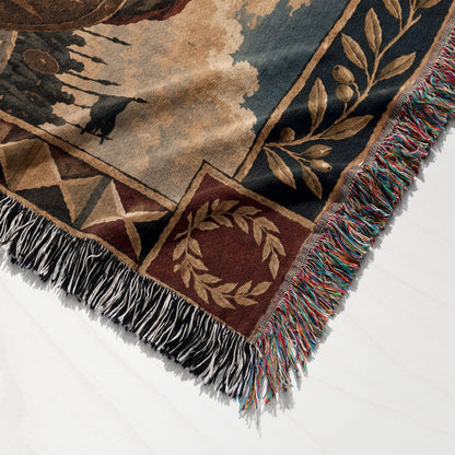 CalmNestStyle David and Goliath in the Valley of Elah jacquard woven blanket