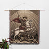 Orthodox Icon Blanket of Saint George the Dragon Slayer Religious Woven Tapestry