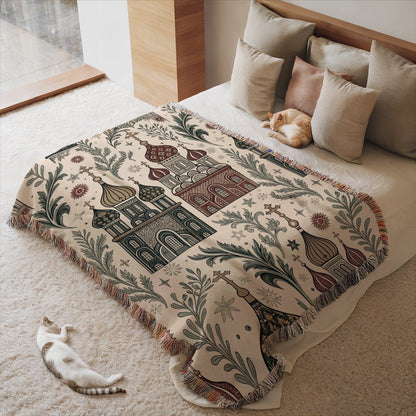 Charming Patterned Blanket With Cat Design