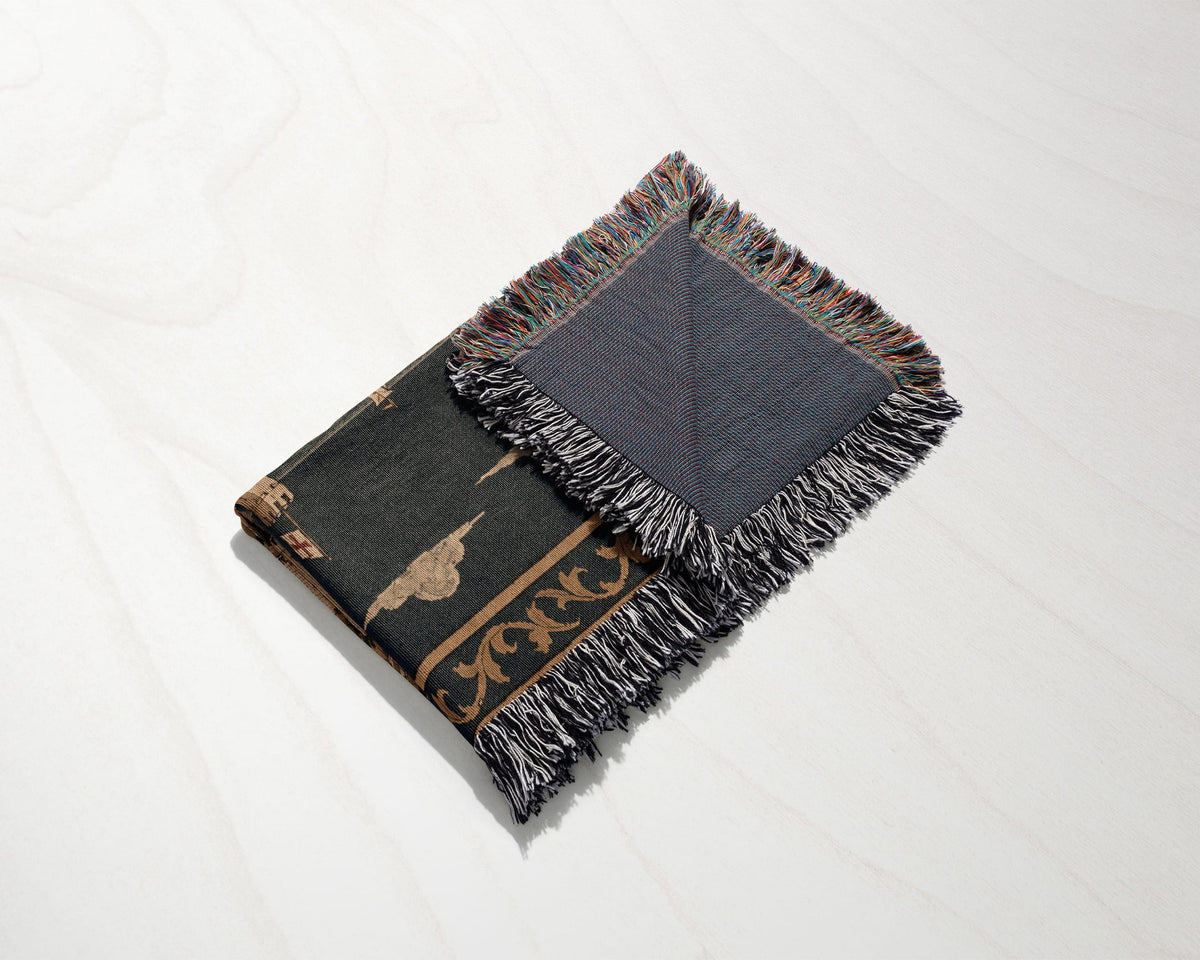 CalmNestStyle Crusader Harbor Siege I Fleet in the Bay jacquard woven blanket