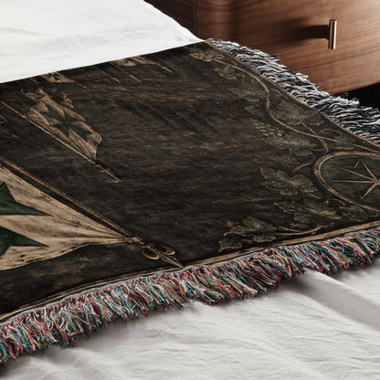 MyDesigns Saint Lazarus Host – Green Maltese Crosses at Dusk jacquard woven blanket