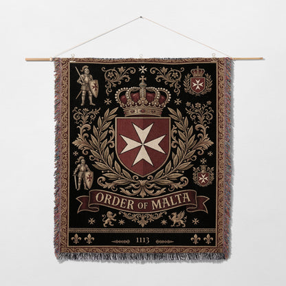 CalmNestStyle Order of Malta Royal Order Crown Woven Blanket jacquard woven blanket