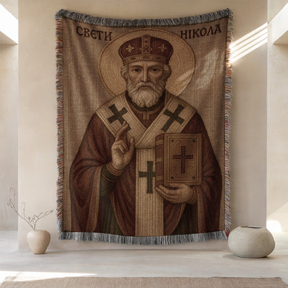 Handcrafted Historical Religious Decor Blanket