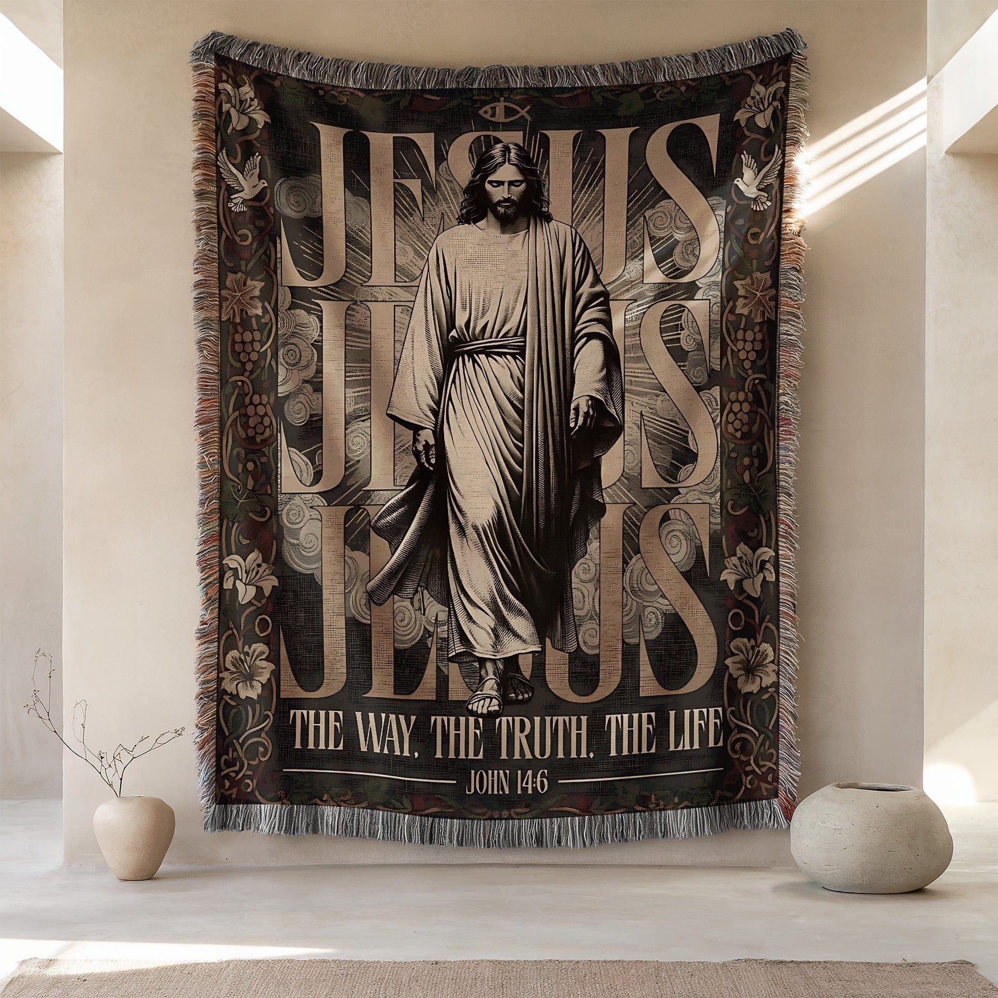 Inspirational Jesus The Way The Truth The Life Tapestry