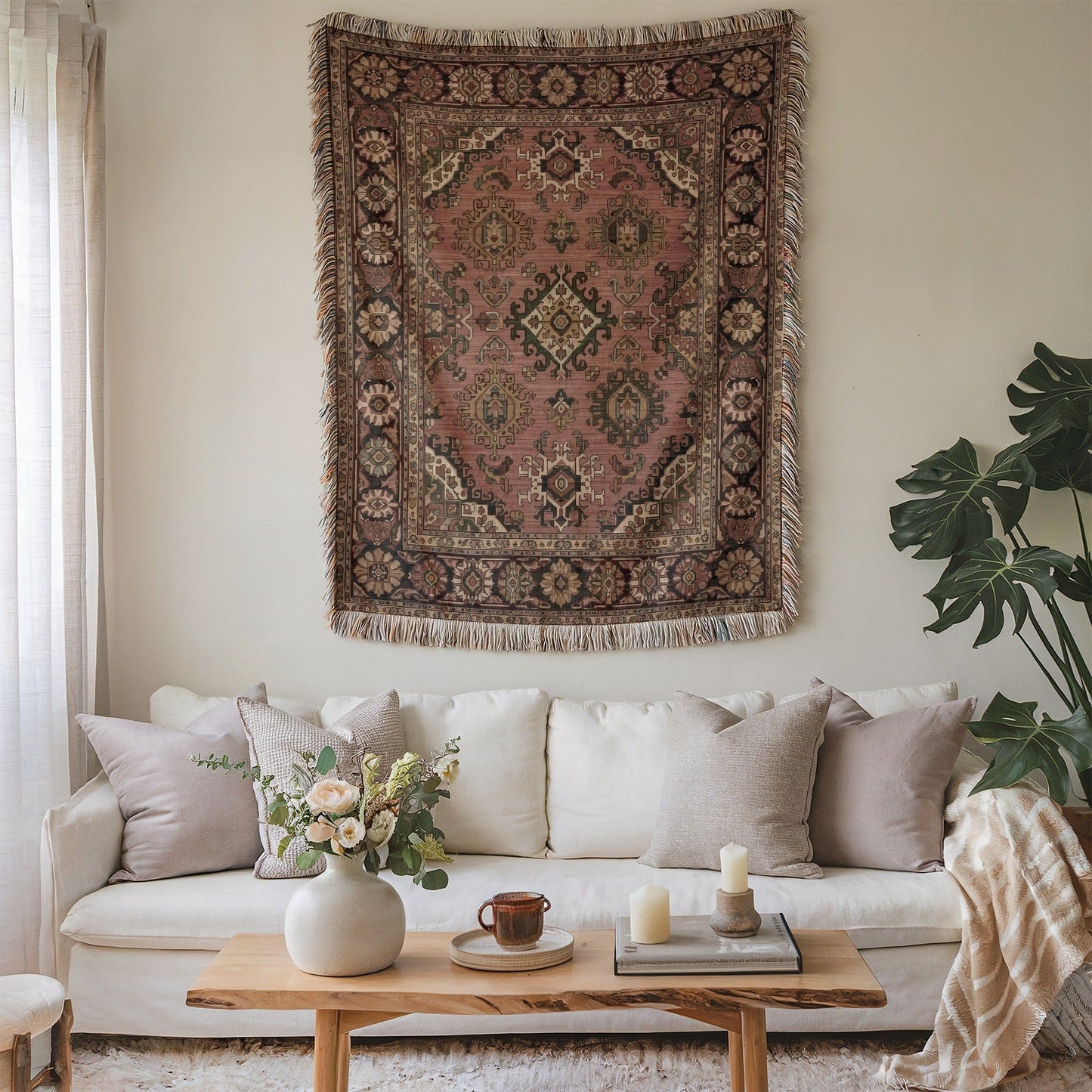 Handwoven Wall Tapestry with Intricate Pattern