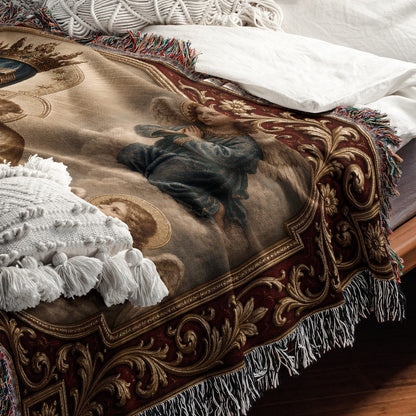 CalmNestStyle Mary, Queen of Heaven jacquard woven blanket