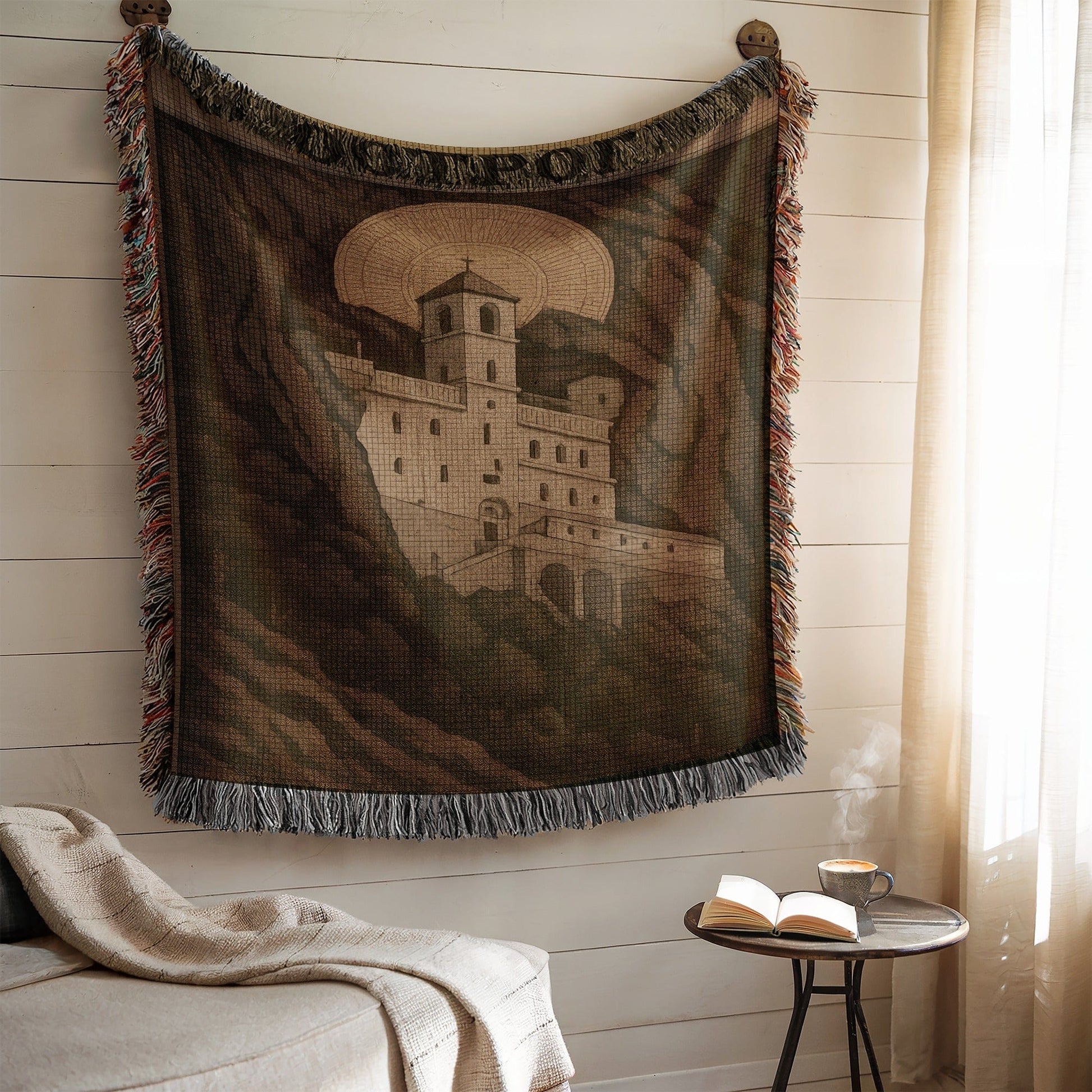 Cozy Tapestry with Scenic Castle Design for Any Room