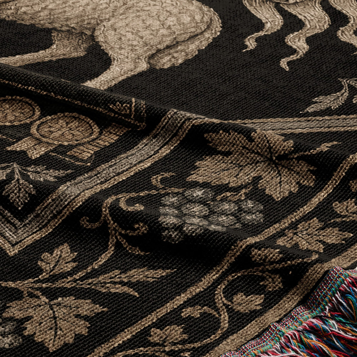 CalmNestStyle Ornate Sacred Lamb Woven Blanket jacquard woven blanket