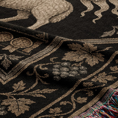 CalmNestStyle Ornate Sacred Lamb Woven Blanket jacquard woven blanket