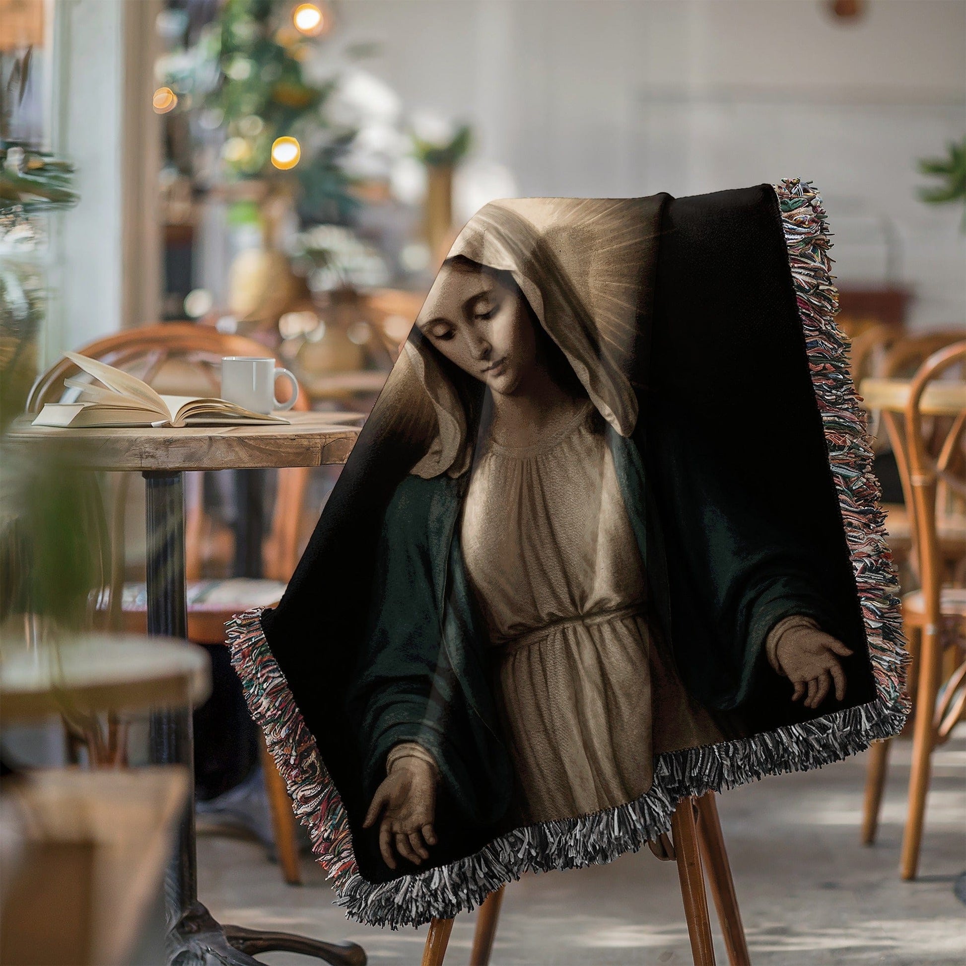 Beautiful Virgin Mary Custom Woven Blanket For Home Decor
