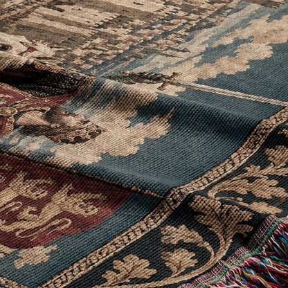 CalmNestStyle Richard the Lionheart Charging jacquard woven blanket