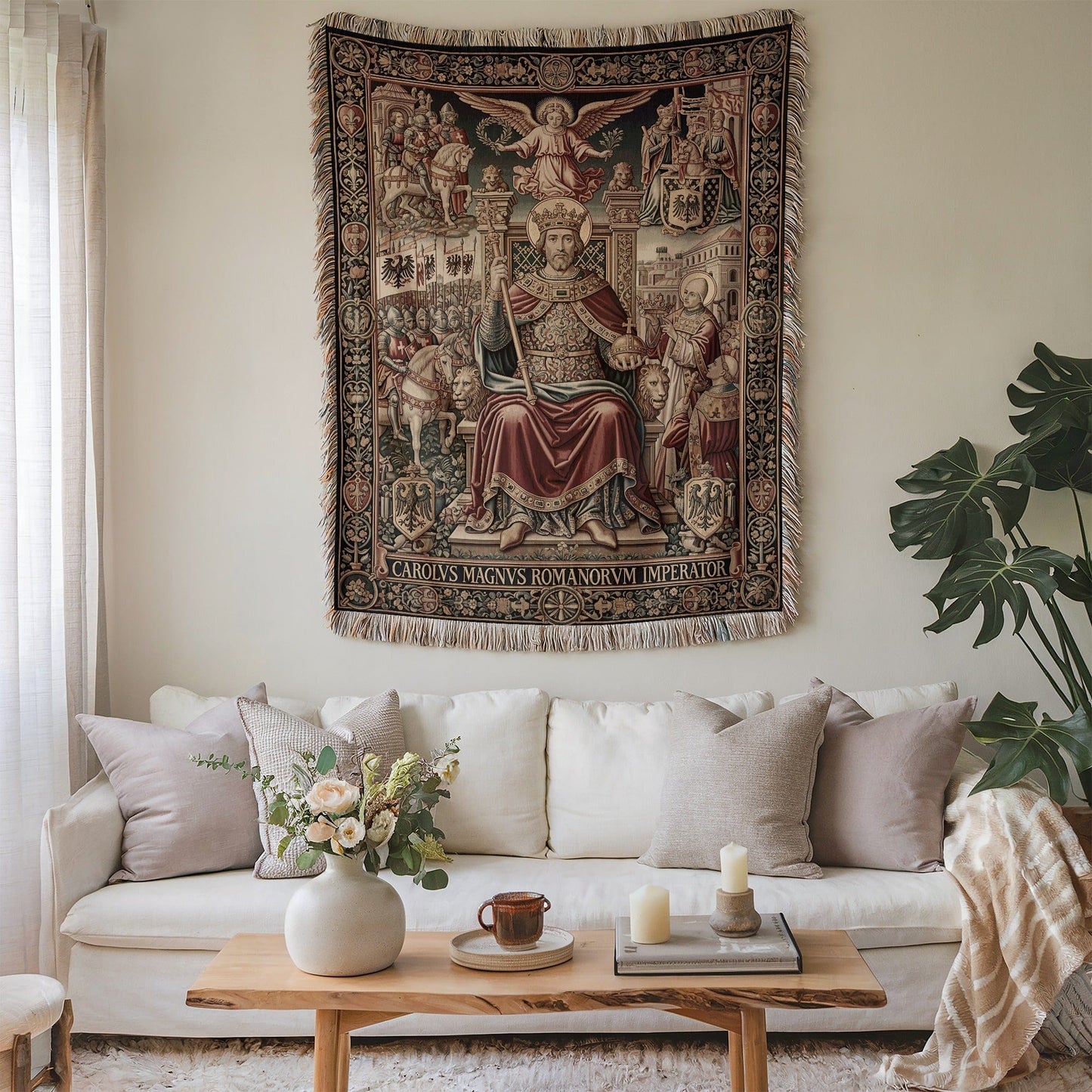 Intricate Charlemagne Historical Tapestry for Home Decor