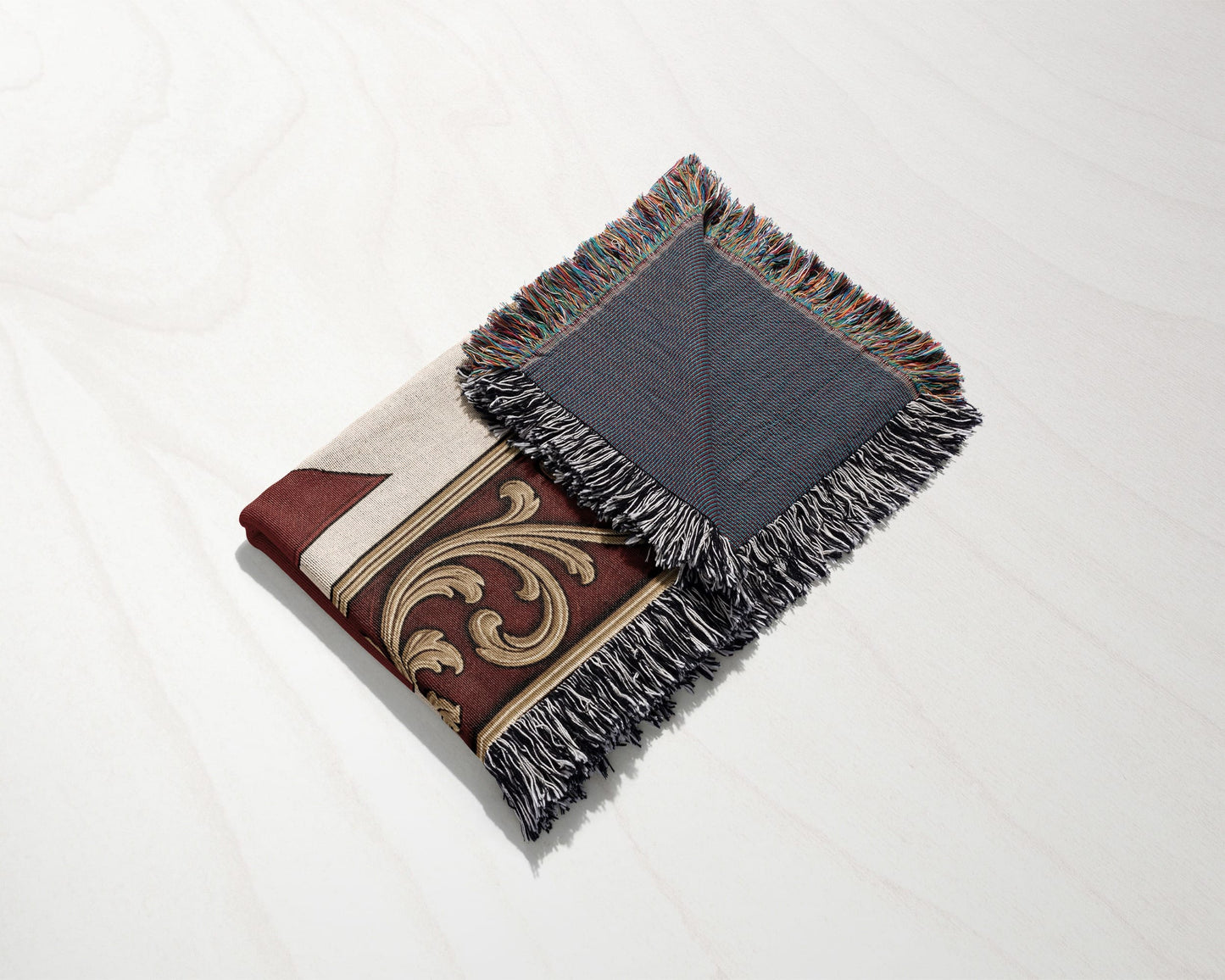 MyDesigns Medieval Wall Hanging – Santiago Templar Hospitaller Teutonic Woven Blanket, Acanthus Border jacquard woven blanket