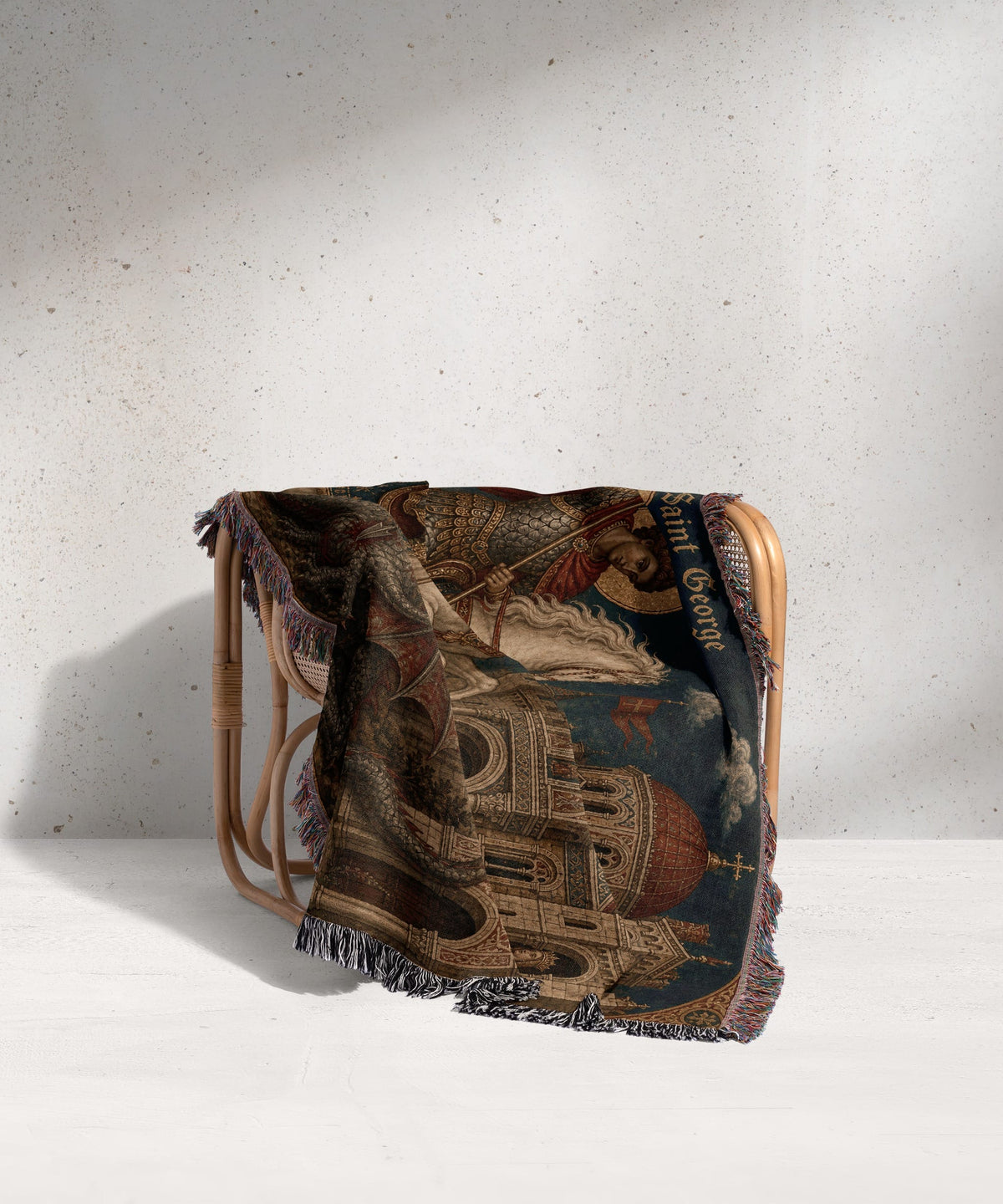 CalmNestStyle Saint George The Arched Icon jacquard woven blanket