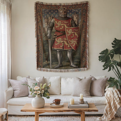 Medieval Knight Tapestry With Sword And Shield