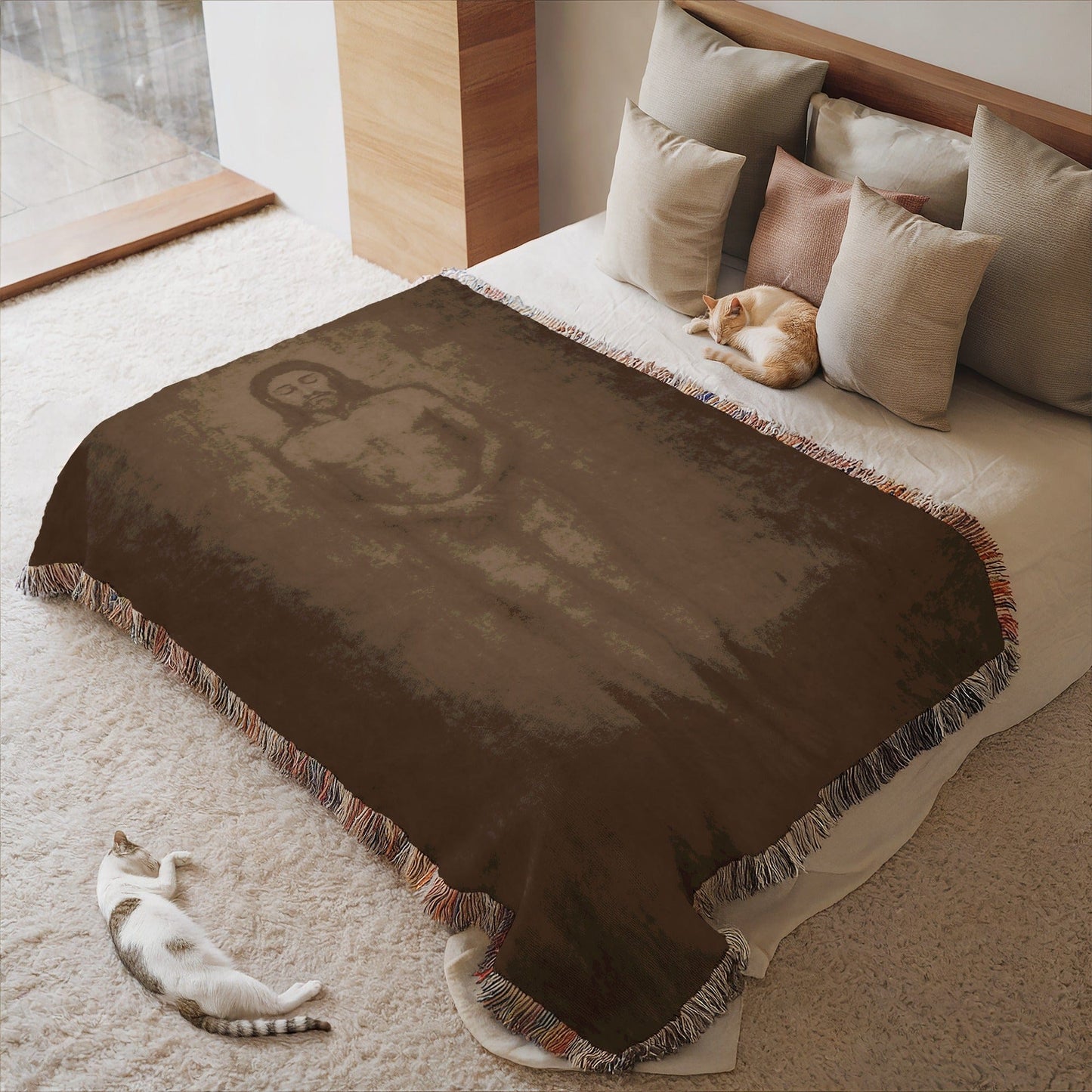 Vintage Roman Statue Pattern Throw Blanket product
