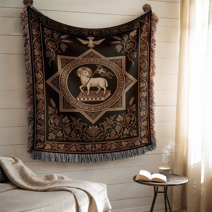 Decorative Tapestry with Detailed Sheep Design