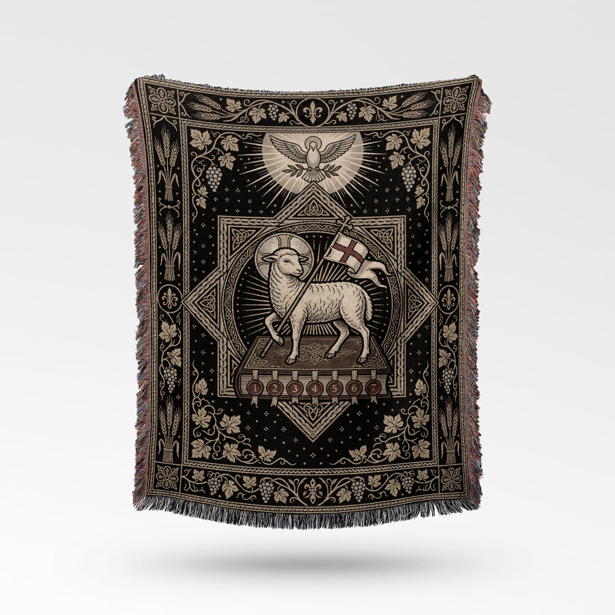 CalmNestStyle Sacred Iconography Woven Blanket jacquard woven blanket