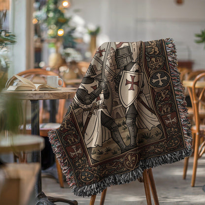 Medieval Knight Themed Decor Blanket with Intricate Design
