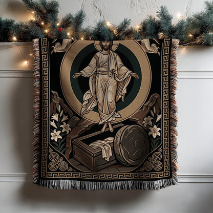Resurrection Themed Blanket With Elegant Holiday Design