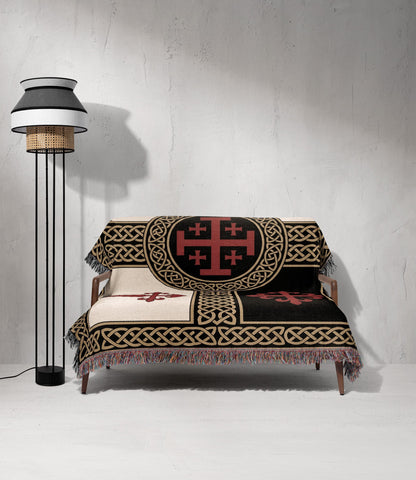 MyDesigns Medieval Blanket – Order of Christ, Calatrava, Alcantara & Santiago Woven Throw jacquard woven blanket