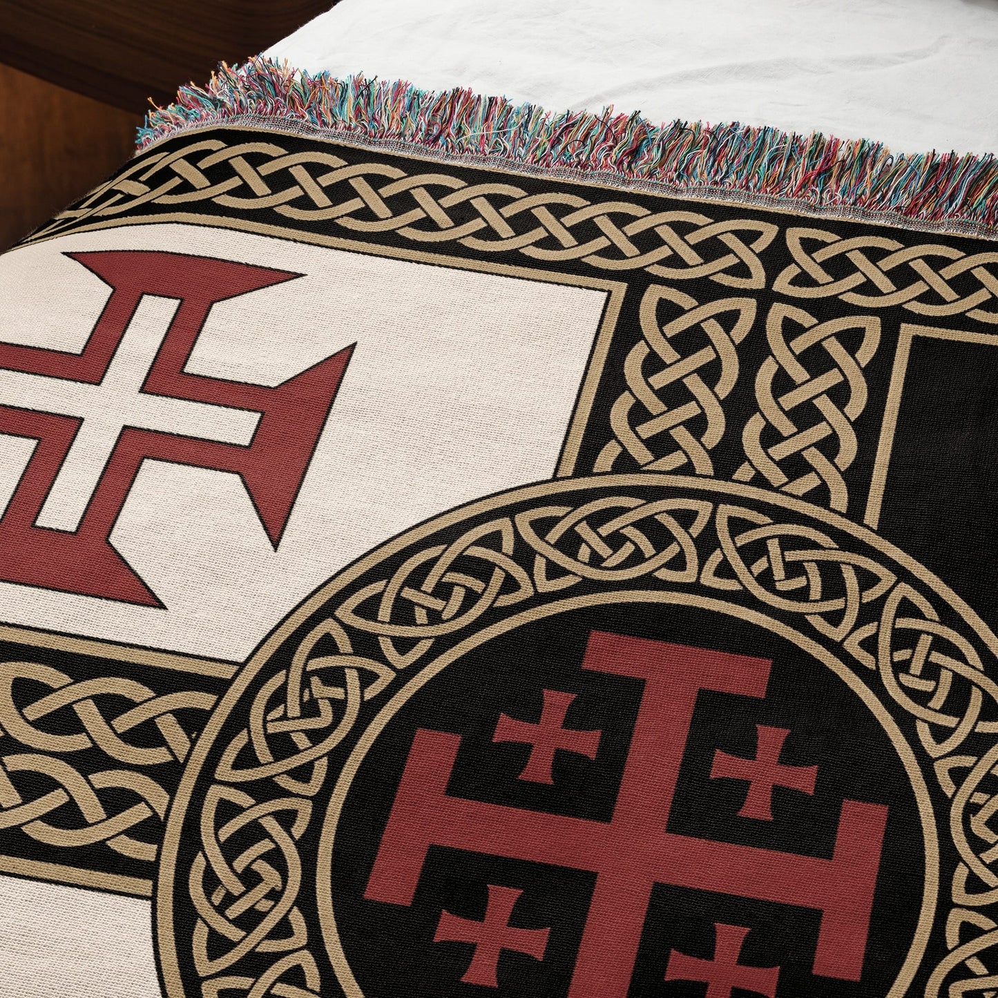 MyDesigns Medieval Blanket – Order of Christ, Calatrava, Alcantara & Santiago Woven Throw jacquard woven blanket