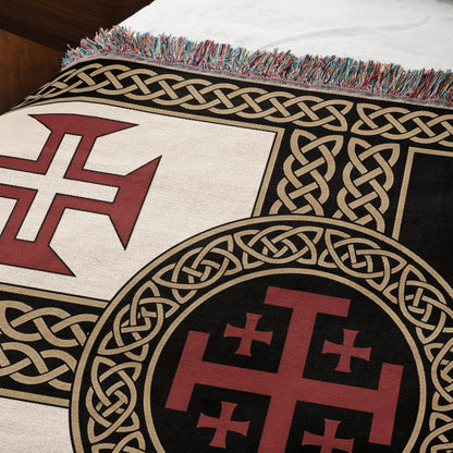 MyDesigns Medieval Blanket – Order of Christ, Calatrava, Alcantara & Santiago Woven Throw jacquard woven blanket