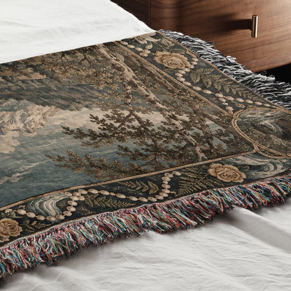CalmNestStyle Our Lady of Lourdes at the Grotto jacquard woven blanket