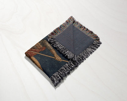 CalmNestStyle Saint George Byzantine Icon jacquard woven blanket