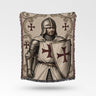 Crusader Portrait Woven Blanket Templar Shield Throw