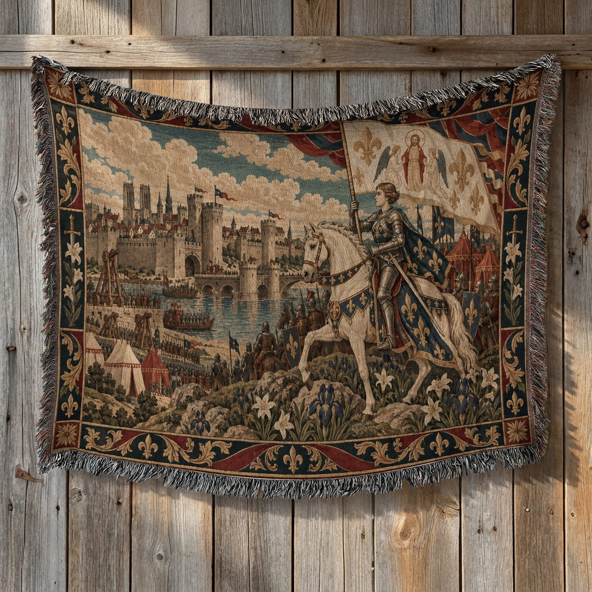 CalmNestStyle Joan of Arc at Orleans jacquard woven blanket
