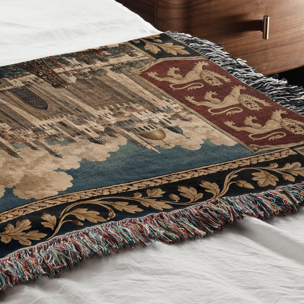 CalmNestStyle Richard the Lionheart on Horseback jacquard woven blanket